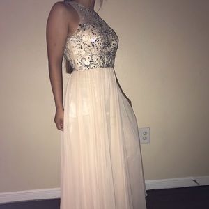 Long cream color dress with beautiful top